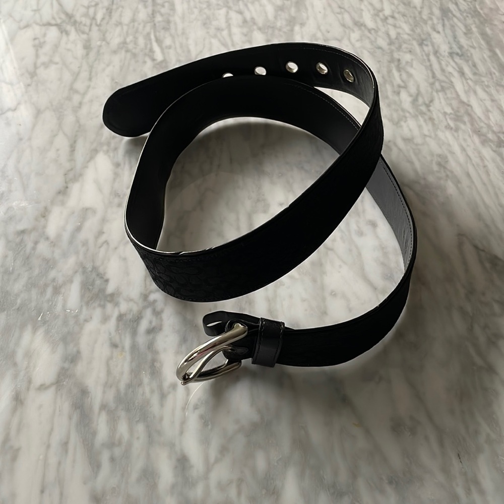 Coach black monogram belt